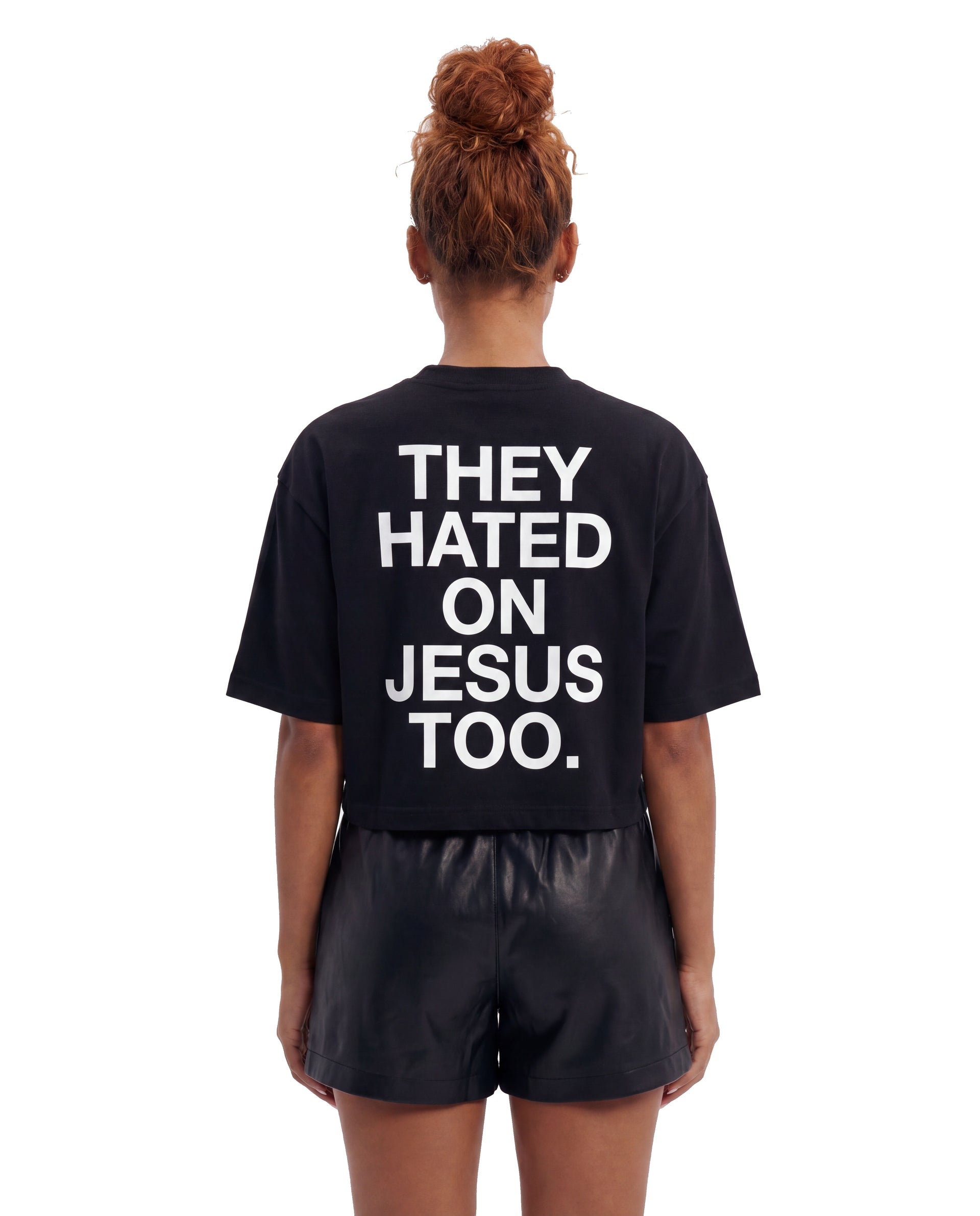 THJT LADIES OVERSIZED CROP TEE (BLACK)